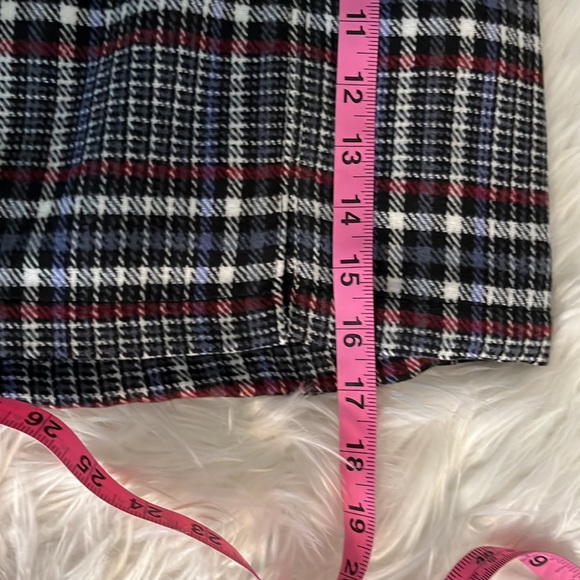 Plaided Mini Skirt Blue & Black Side Split Back Zipper Juniors Size Small - Picture 8 of 9